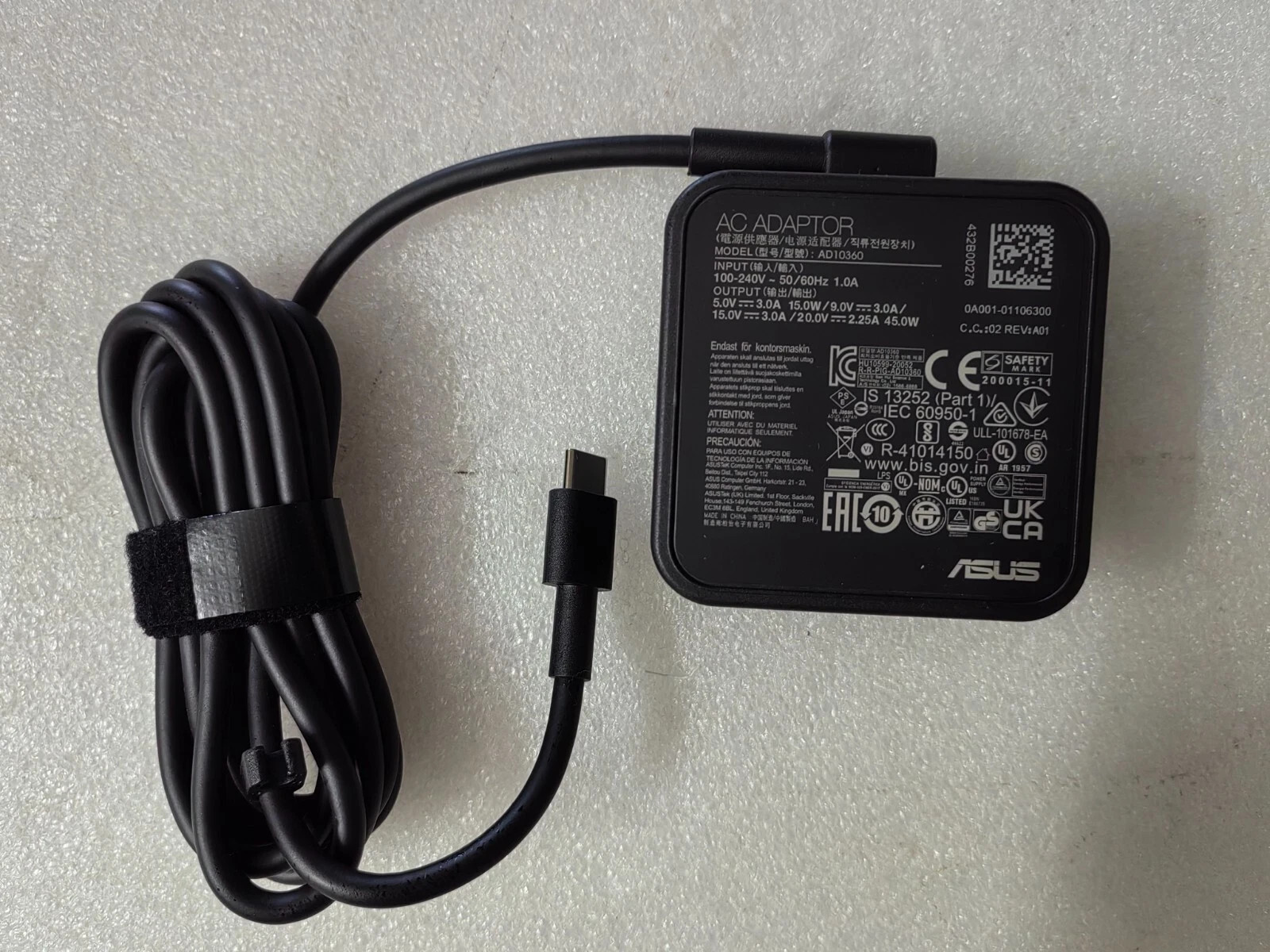 For ASUS ExpertBook CX54 CX5403 Genuine 15V 3A AD10360 TYPE-C 45W 0A001-01106300