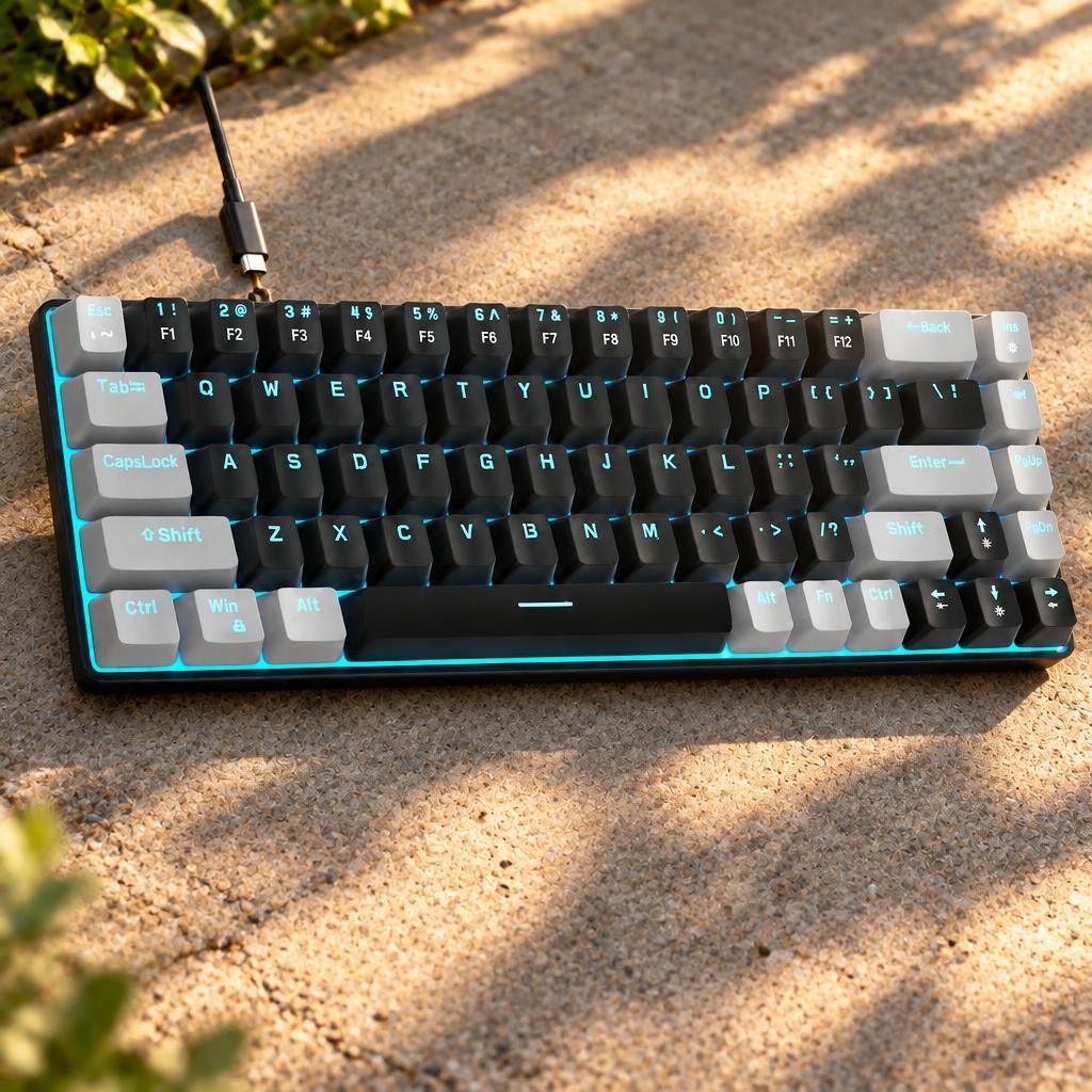 MageGee Portable 60 Mechanical Gaming Keyboard, MK-Box LED Backlit Compact 68