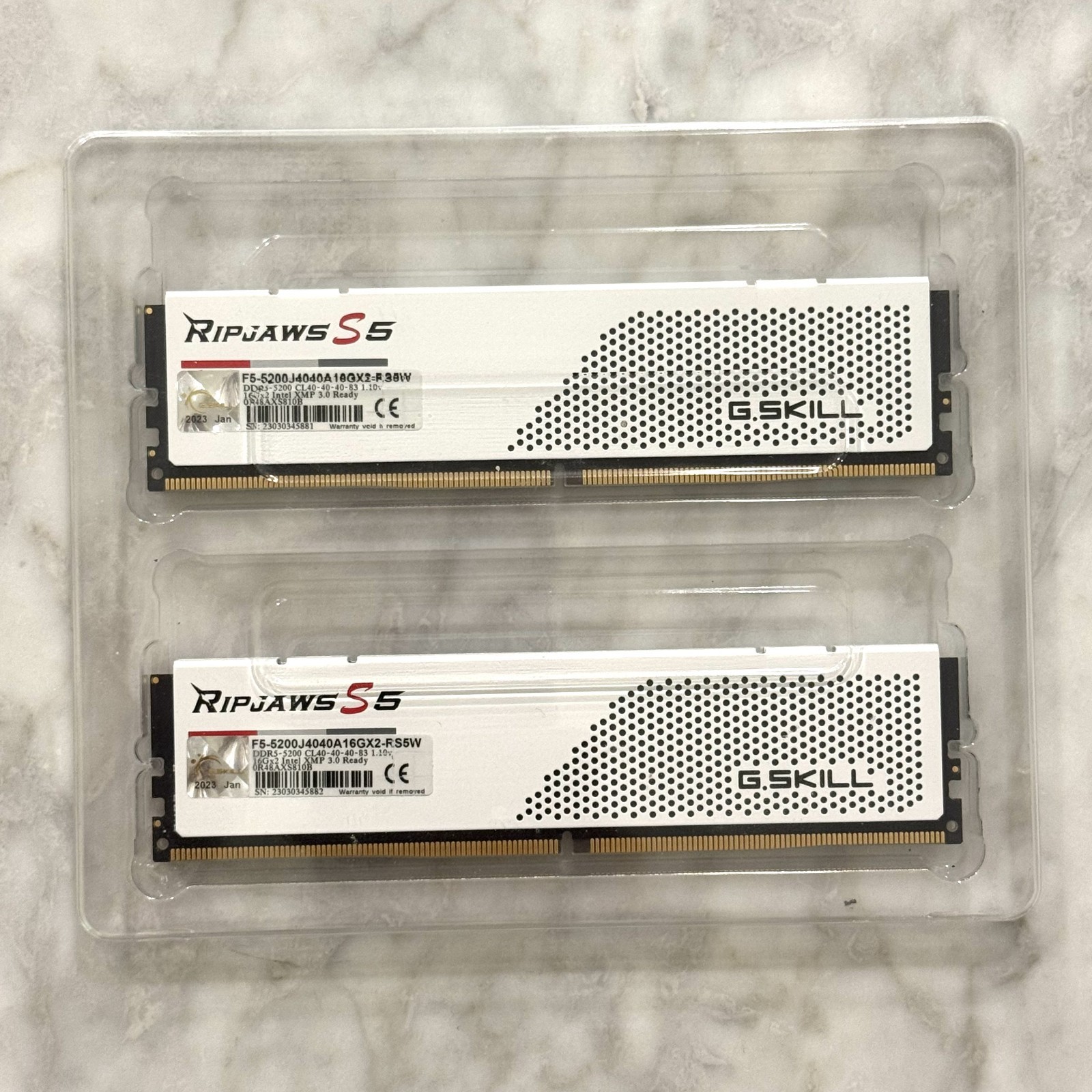 G.SKILL Ripjaws S5 32GB 2x16GB DDR5-5200 CL40 White F5-5200J4040A16GX2-RS5W