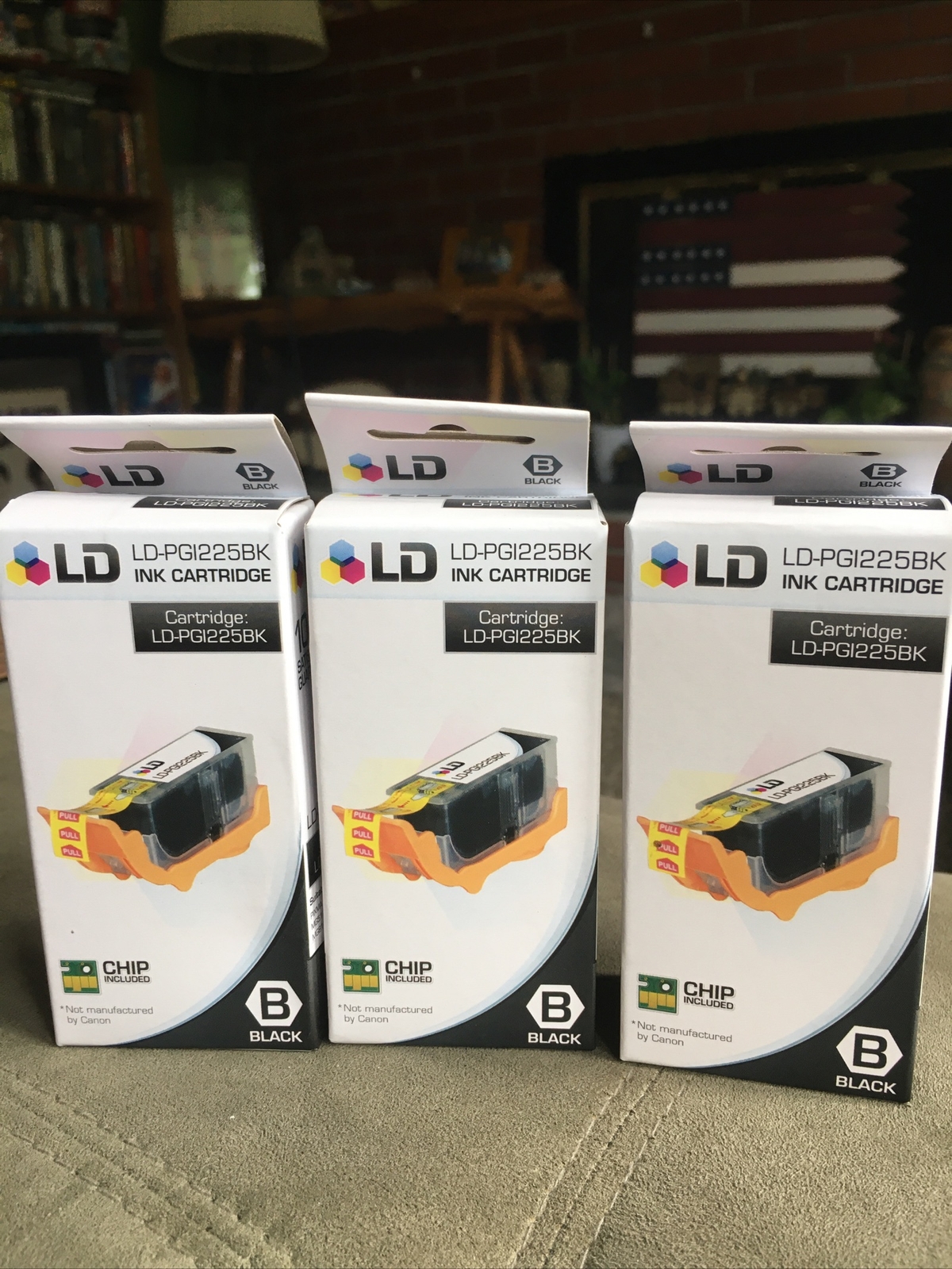 New 3-LD 4530B001AA PGI225BK PGI-225 Black Inkjet for Canon Pixma iP4820 FreShip