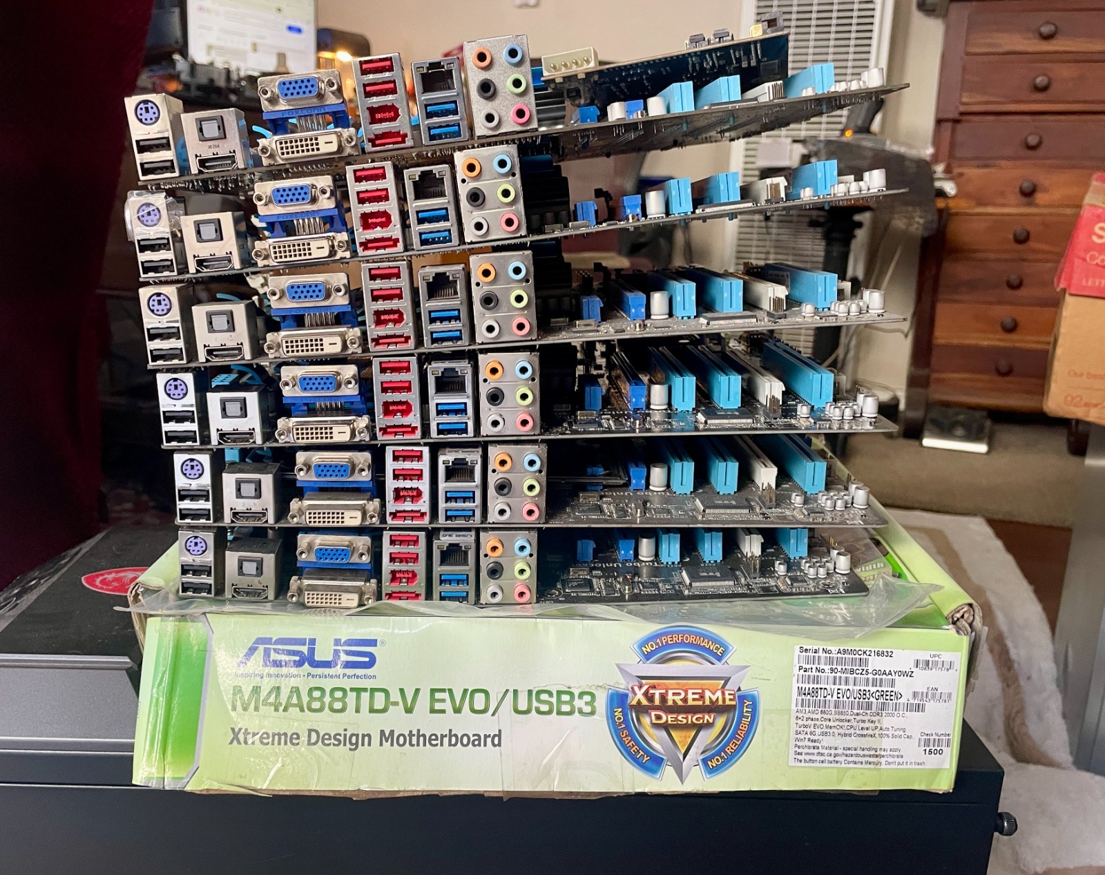 LOT of 7 ASUS M4A88TD-V EVO/USB3, Socket AM3 for Computer GOLD Recovery