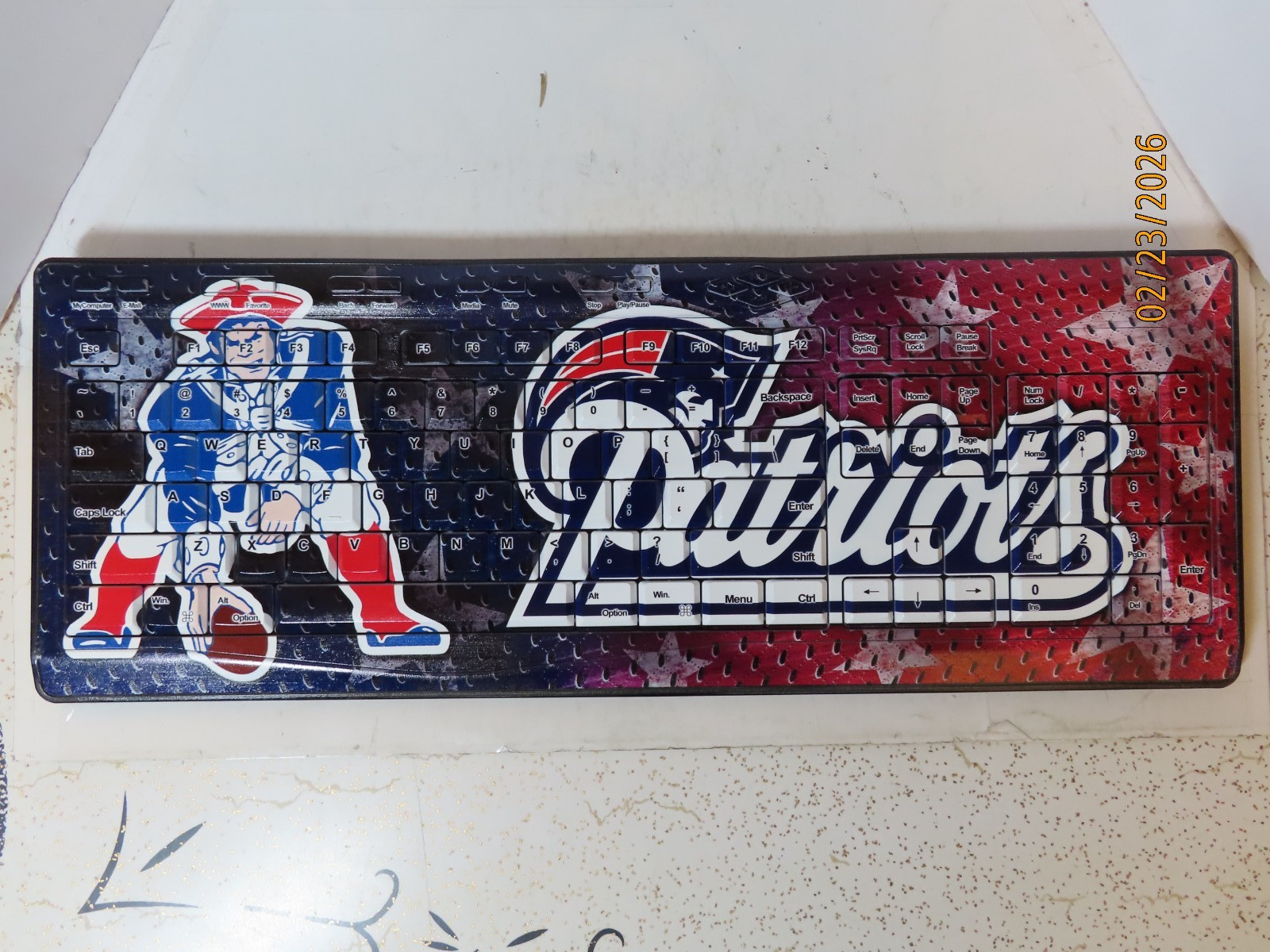 New England Patriots Keyscaper 510w wireless keyboard Model TK-501G gently used