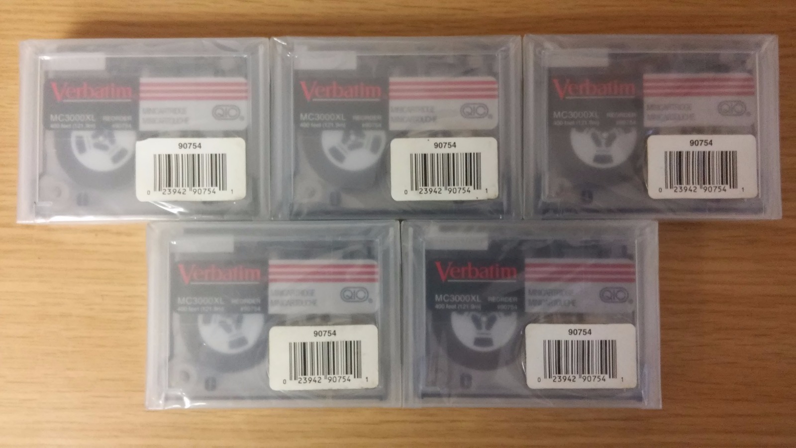 Lot of 5 NEW Sealed Verbatim MC3000XL #90754 Minicartridge 400 ft (121.9 m) -