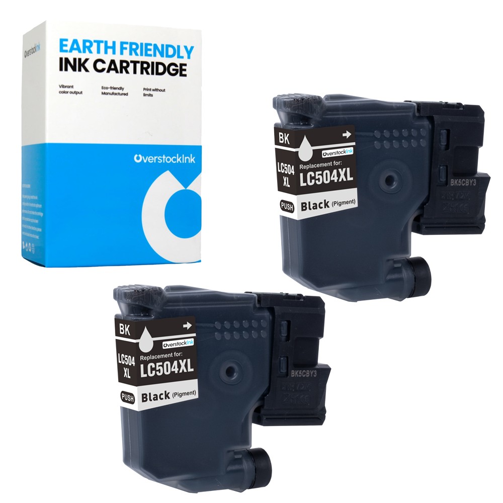 2-Pack OSI Compatible LC504XLBK Ink Cartridges fits Brother MFC-J1365DW