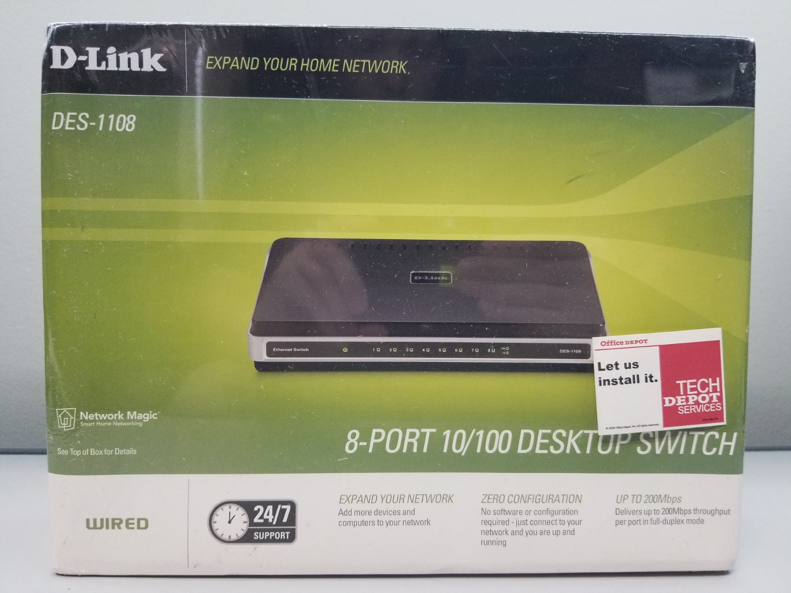 D-Link DES-1108 8-Port 10/100 Layer 2 Unmanaged Desktop Network Switch 200Mbps