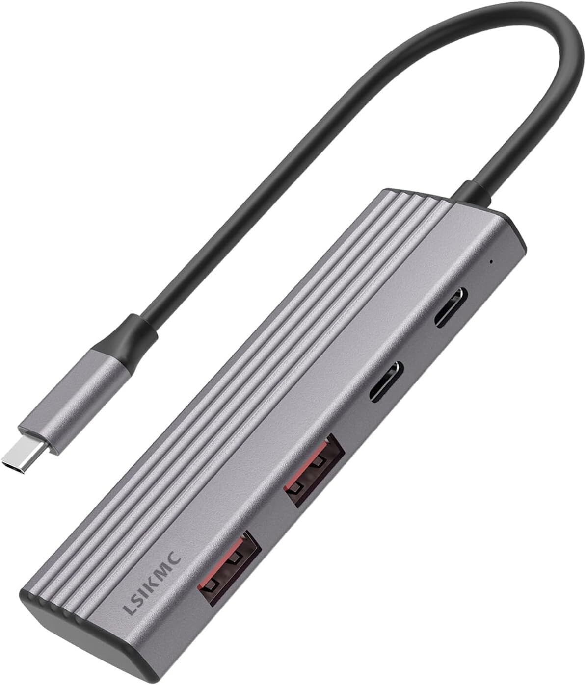 USB C Hub 10Gbps, 4 Ports USB 3.2 Adapter with 2 USB-C 3.2/2 USB-A 3.2 Ports, Hi