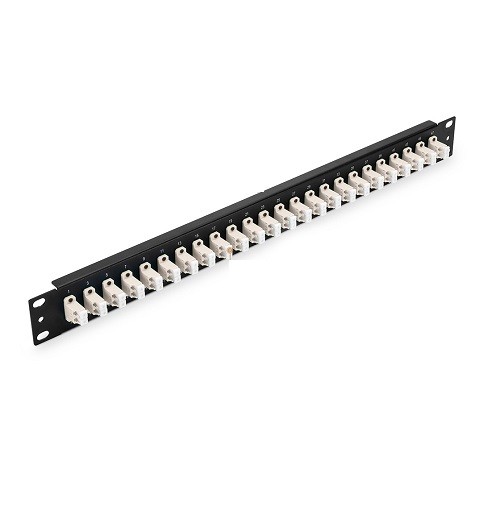 1U 19'' Fiber Adapter Panel, 48 Fibers Multimode Beige 24 x LC UPC Duplex-MM4569