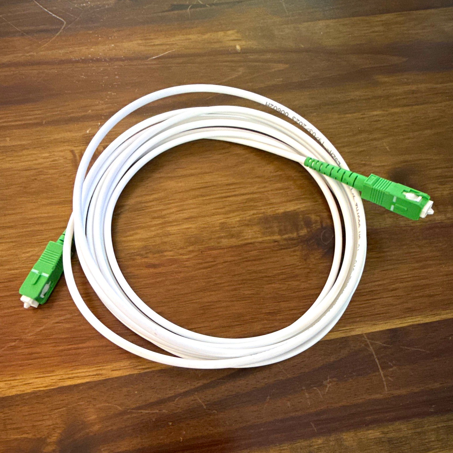 SC to SC Simplex Fiber Optic Patch Cable 10m White/Green Optical Network