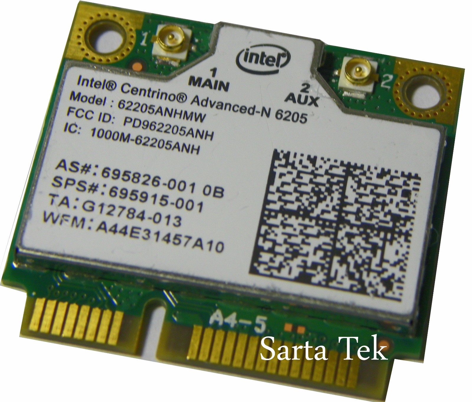OEM HP 695915-001 Intel Centrino Advanced-N 6205 62205ANHMW abgn PCIe Half