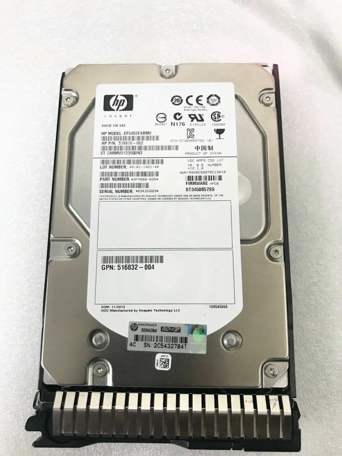 FOR HPE 653951-001 652615-B21 450GB 15K 3.5" LFF SAS 6Gbps G9 server HDD DRIVE