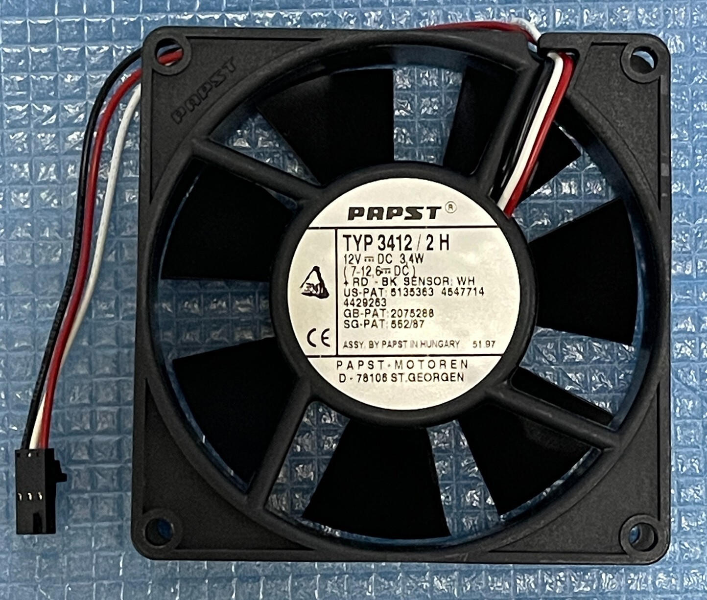 New Papst Fan Papst Axial Flow Fan 92x92x25mm Papst TYP 3412/2H PAPST - MOTOREN