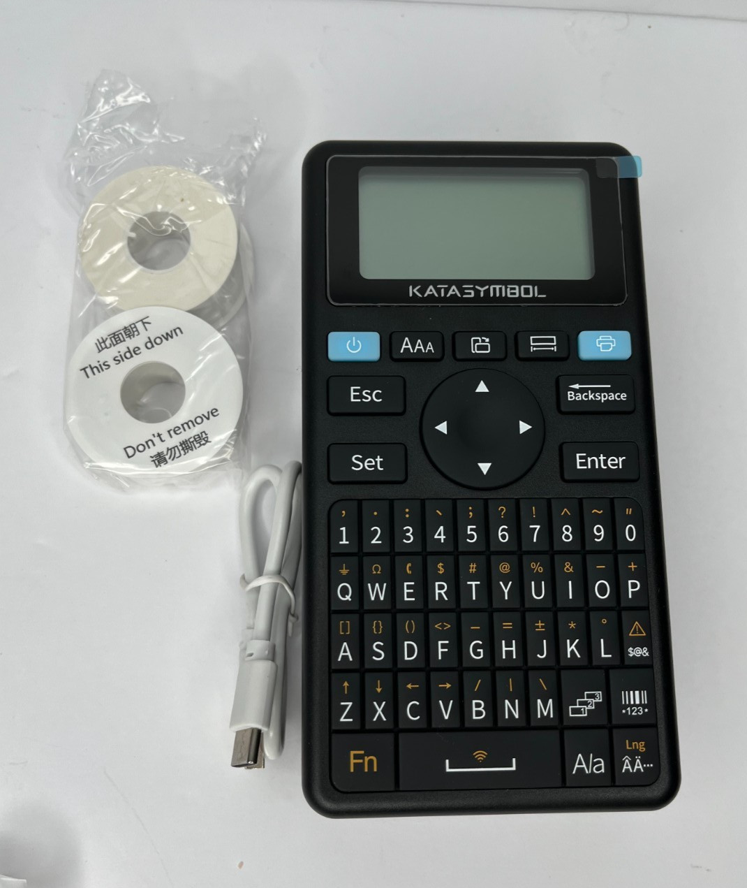 SUPVAN E11 Bluetooth Label Maker Machine with 2 Tapes, Support Keyboard Black