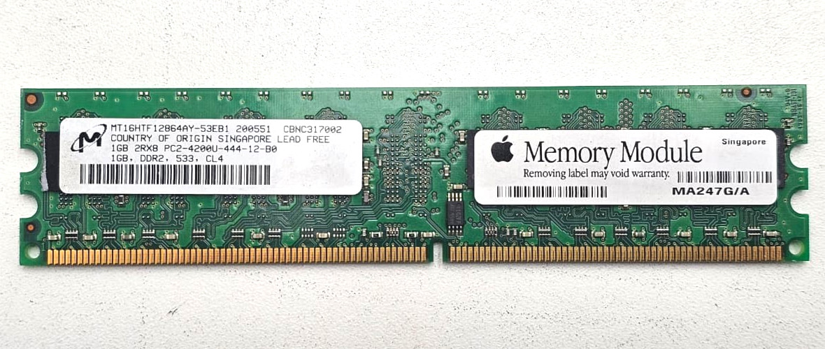Micron MT16HTF12864AY-53EB1 1GB 2Rx8 PC2-4200E-444-12-B0 MA247G/A Memory RAM