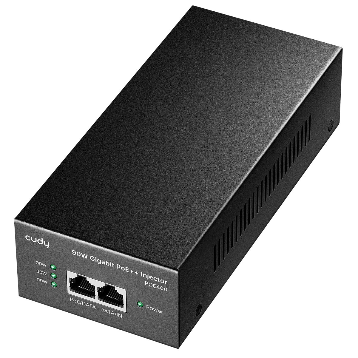 90W Gigabit PoE++ Injector, 802.3bt/at/af, 4-Pair, Metal, POE400