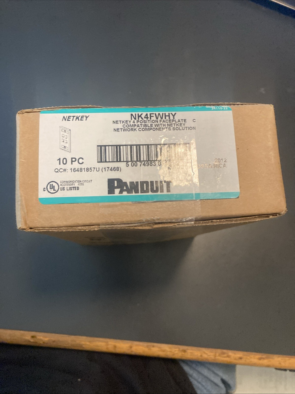 Panduit NK4FWHY NetKey 4 Position Faceplate - BOX of 10 - NEW