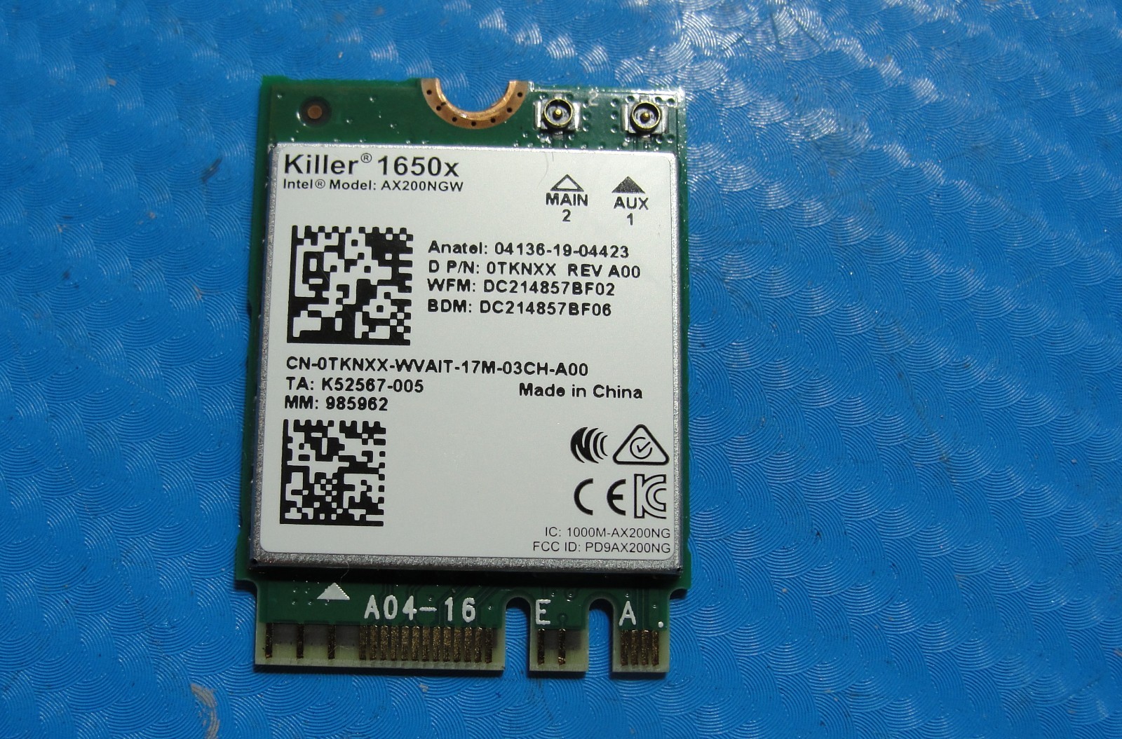 Dell G15 5515 15.6" Genuine Laptop Wireless WiFi Card TKNXX AX200NGW