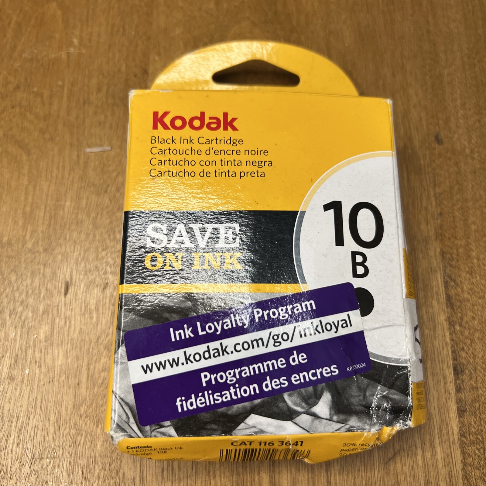 Kodak 10B Black Ink Cartridge New Factory Sealed Genuine OEM -CAT 116 3641- NIB