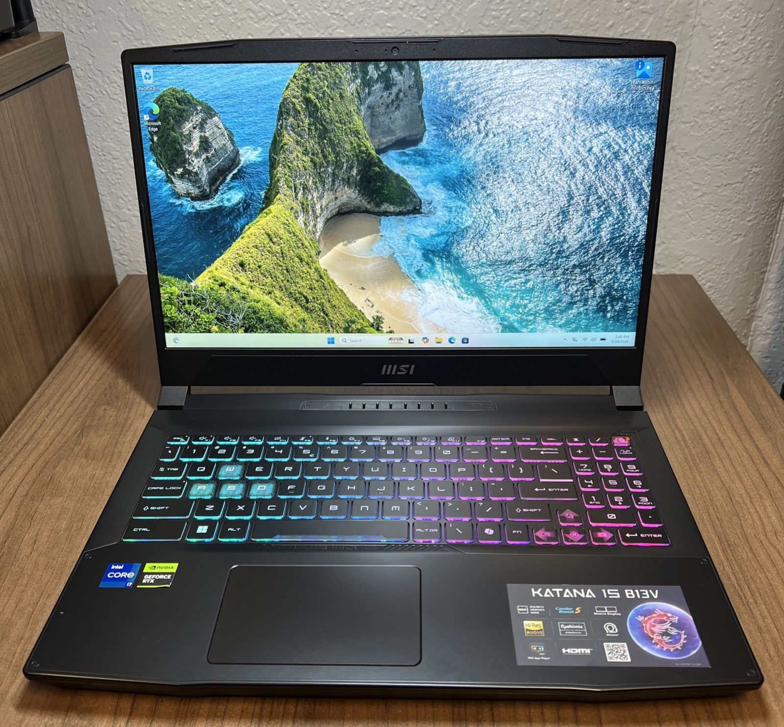 MSI Katana 15 B13VEK 15.6" i7-13620H 2.4GHz 16GB RAM 512GB SSD GeForce RTX 4050