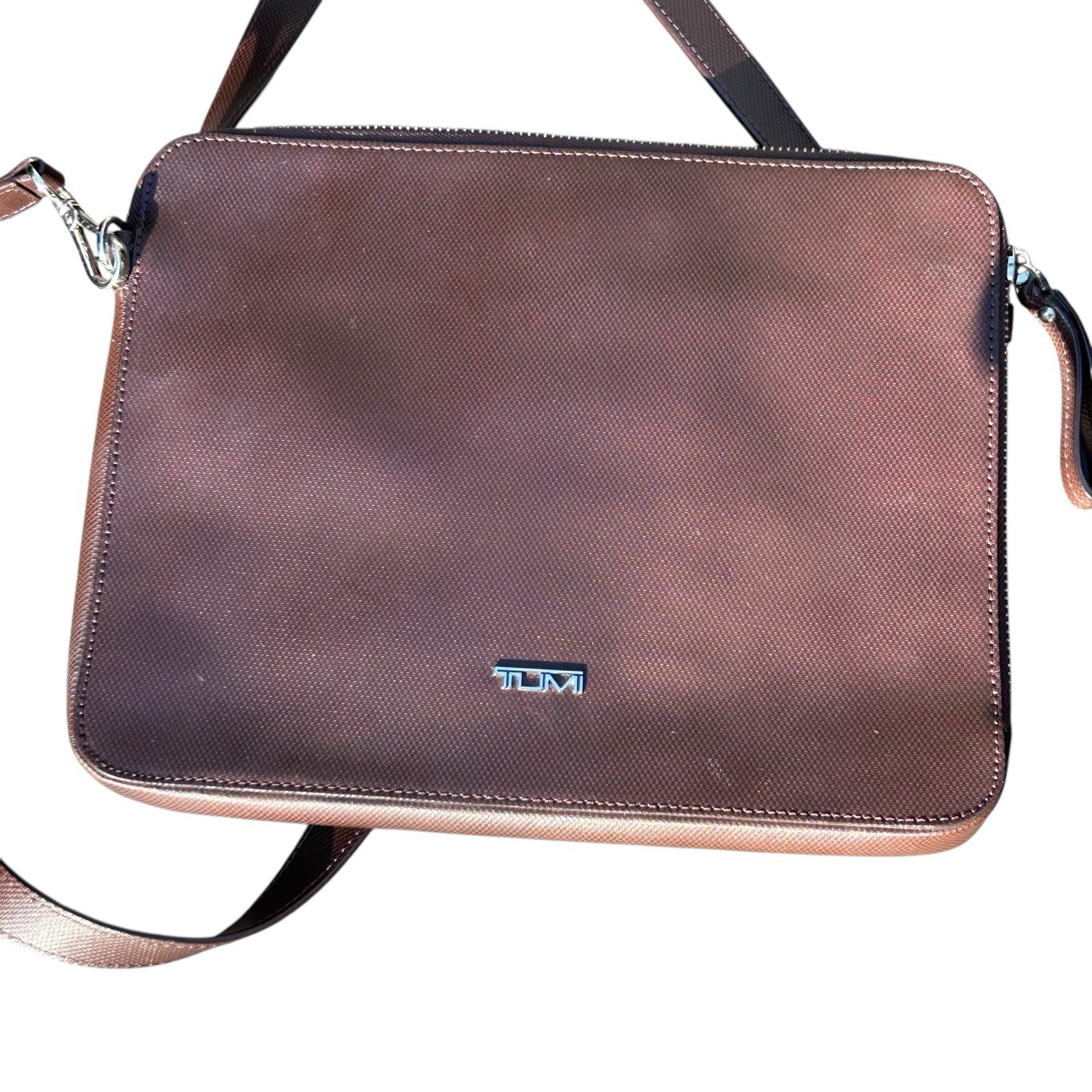 Tumi Crossbody Bag, Brown Tablet Size with Adjustable Strap
