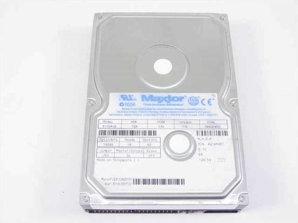 Maxtor 51024U2 10.2GB IDE Hard Drive 3.5" 7200RPM DiamondMax Plus 40 ATA