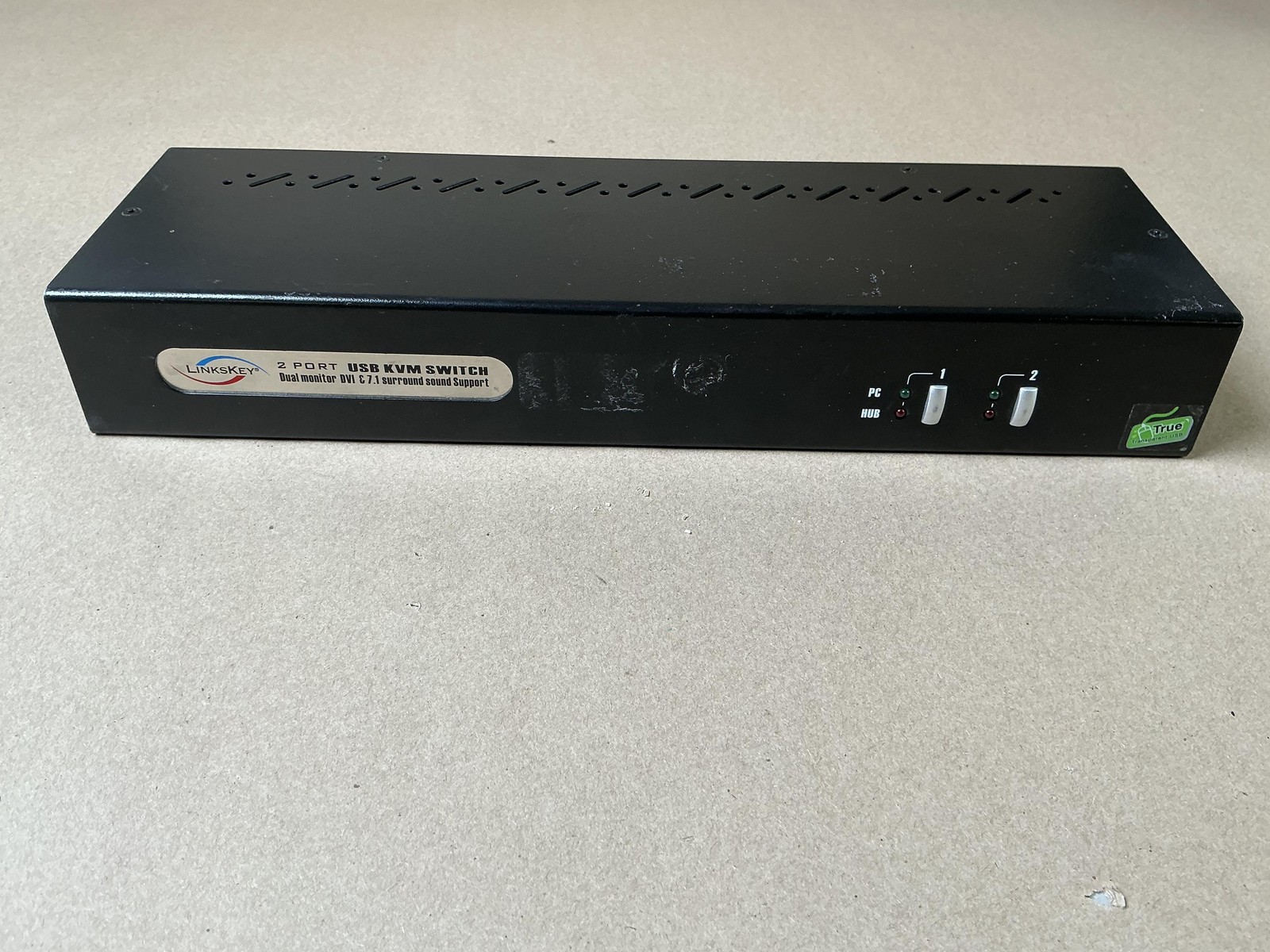 Linkskey 2-Port USB DVI KVM Switch LDV-DM702AUSK Dual Monitor 7.1 Audio Black
