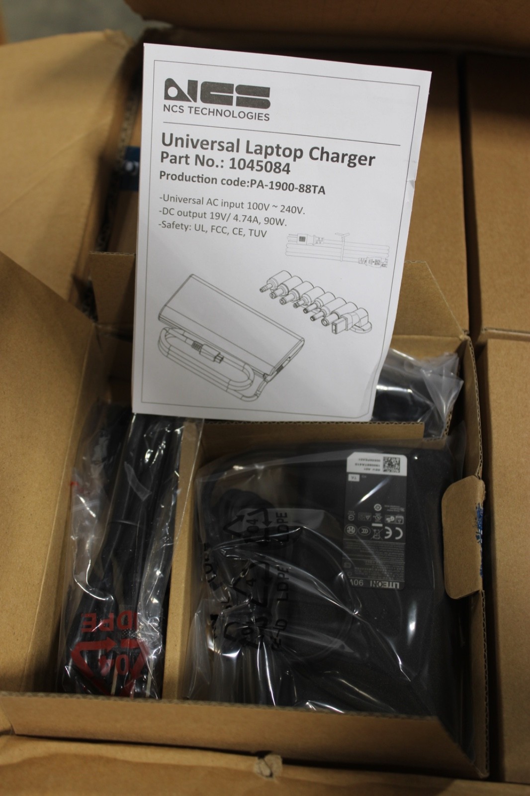 LOT OF 10 Genuine LITEON PA-1900-88TA UNIVERSAL AC Power Adapter 90W