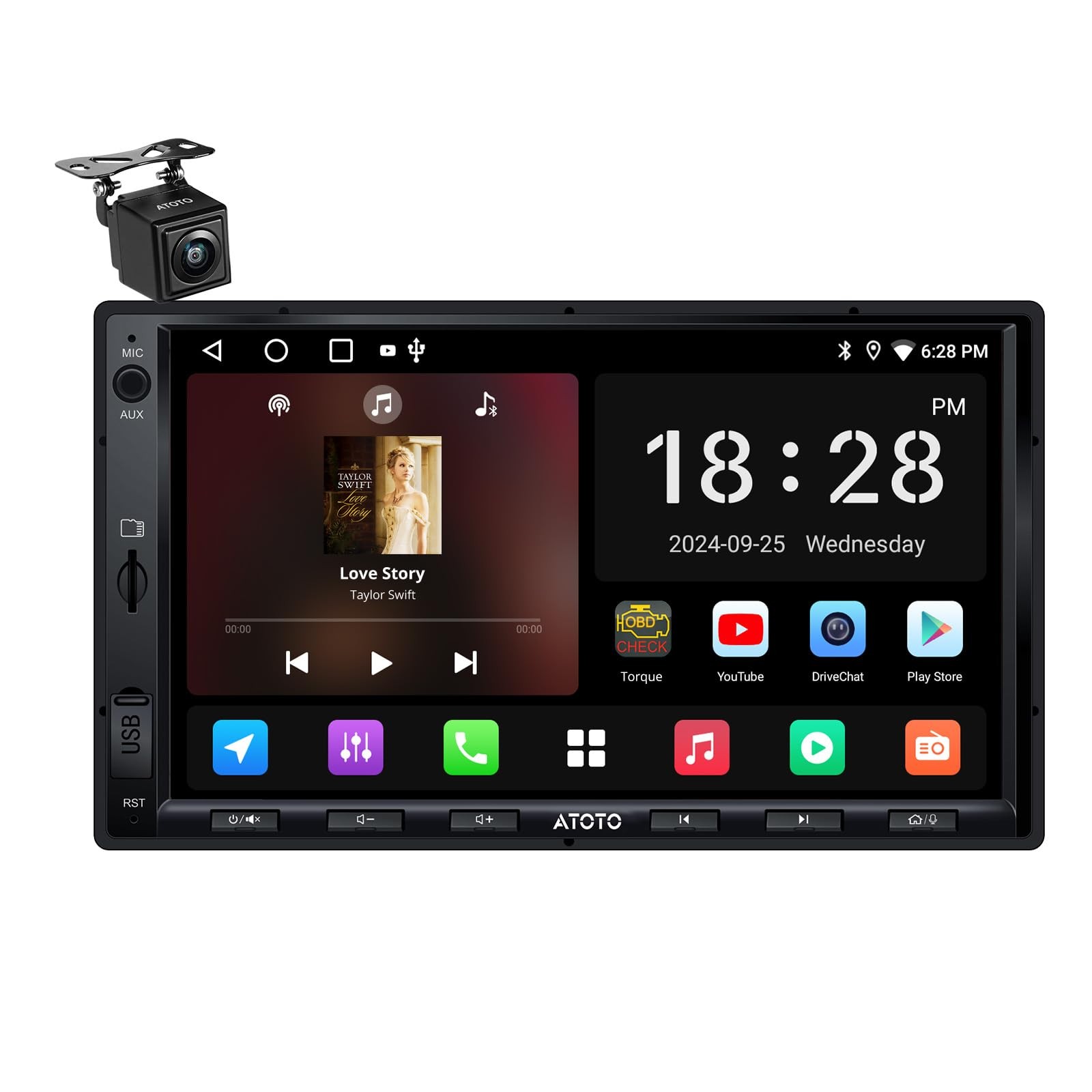 ATOTO A5L 7 inch Android Double DIN Car Stereo, Wireless CarPlay & Android Au...