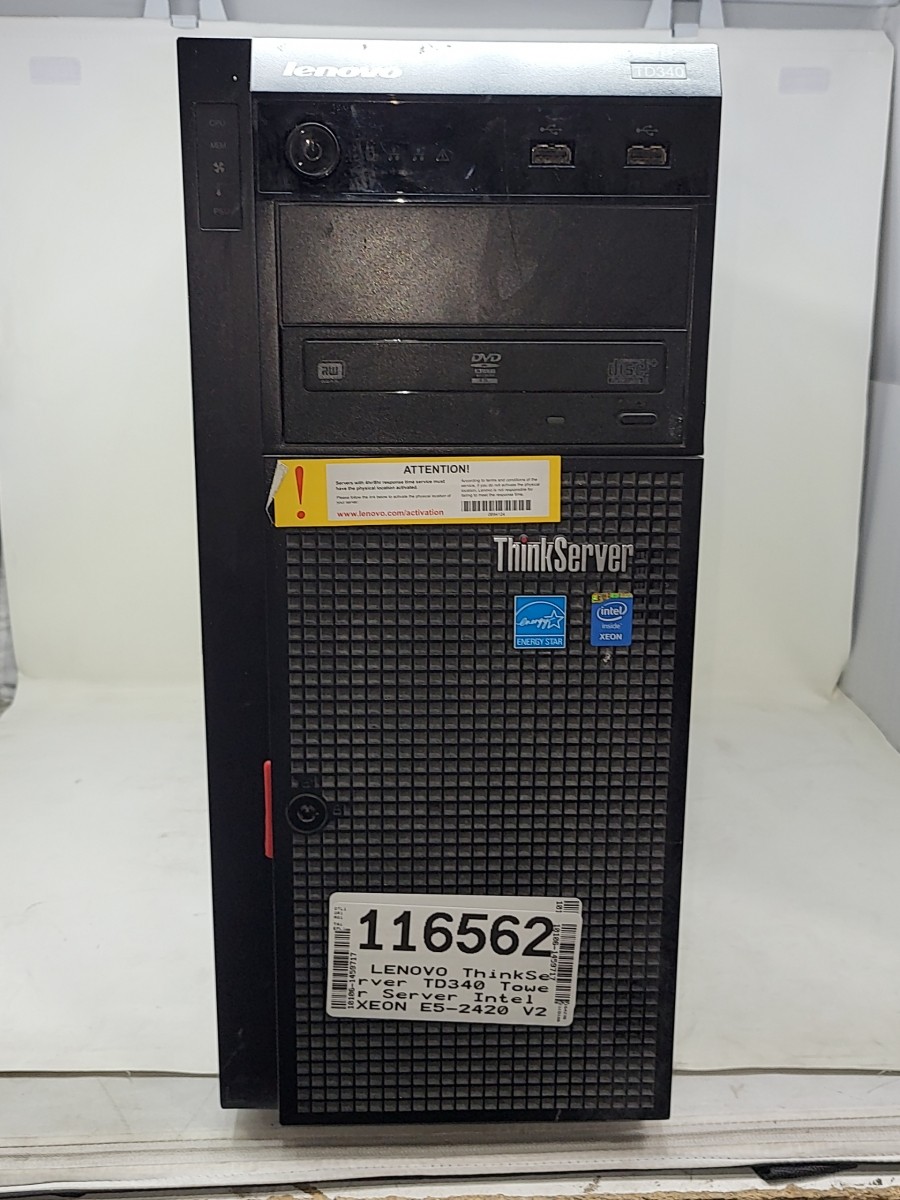 LENOVO ThinkServer TD340 Tower Server 2*Intel XEON E5-2420 V2 32GB SEE NOTES
