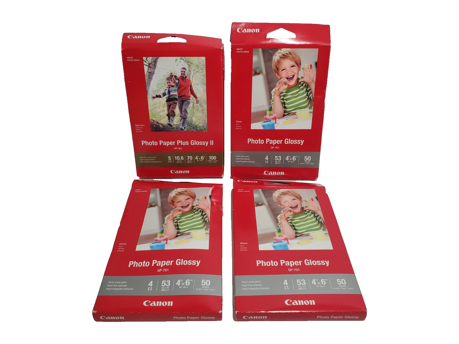Canon 4x6 Glossy Photo Paper Lot PP-301 GP-701 250 Total Sheets Inkjet Sealed