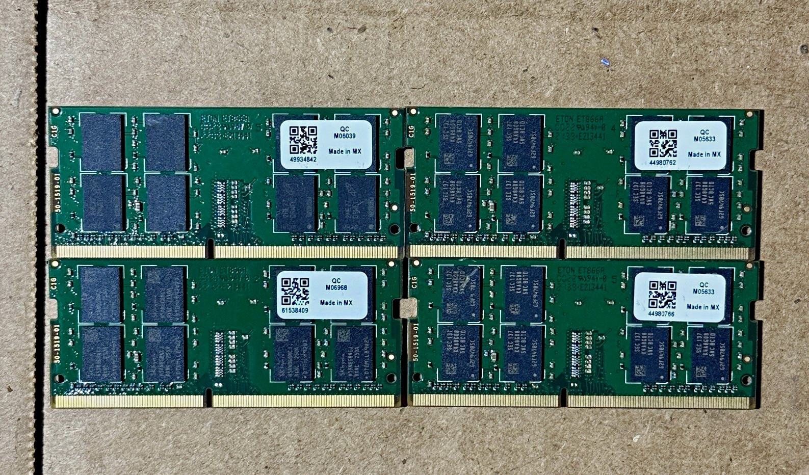 Lot of 4 16GB DDR4 SODIMM Memory different speeds unbranded 