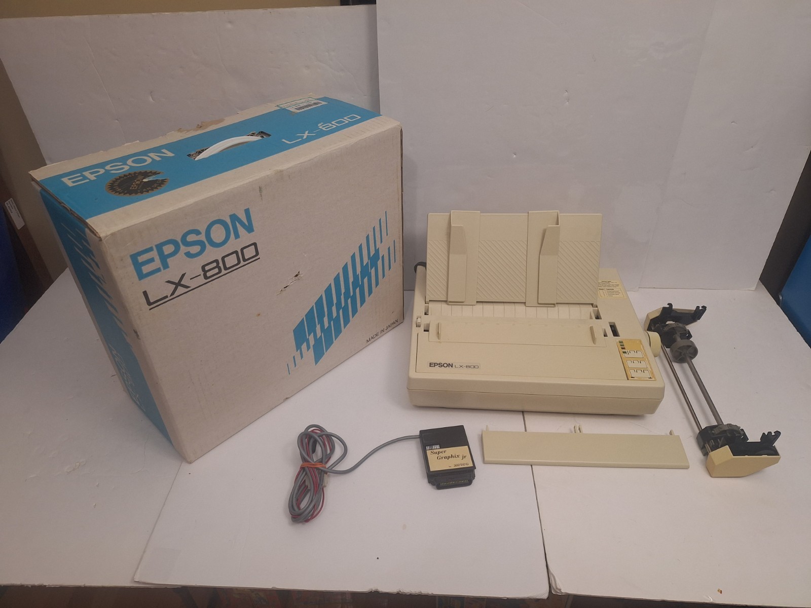 VTG Epson LX-800 Dot Matrix Printer P70RA 9-Pin w/ Box + Super Graphix Jr Xetec