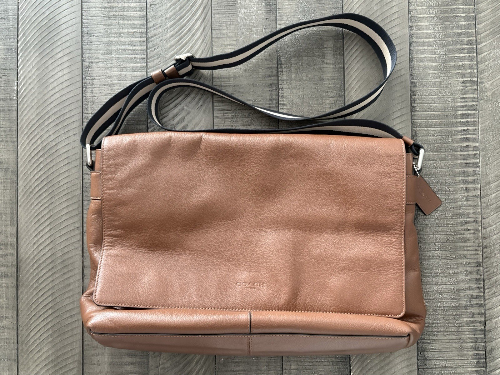 COACH F54792 Charles Messenger Brown Leather Shoulder Laptop Bag