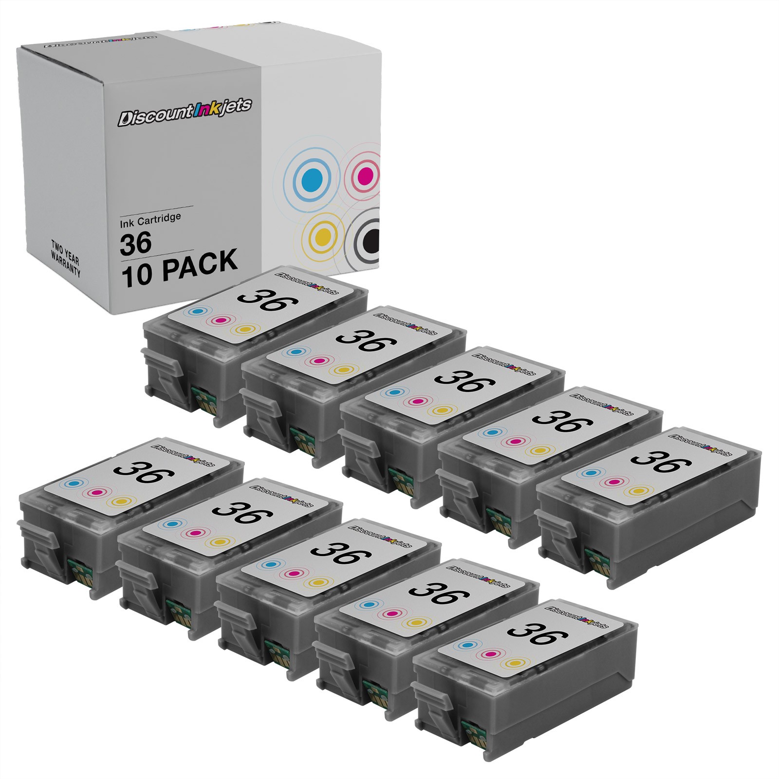 10PK COLOR 1509B002 Inkjet Cartridge for Canon CLI36 PIXMA iP100 mini260 mini320