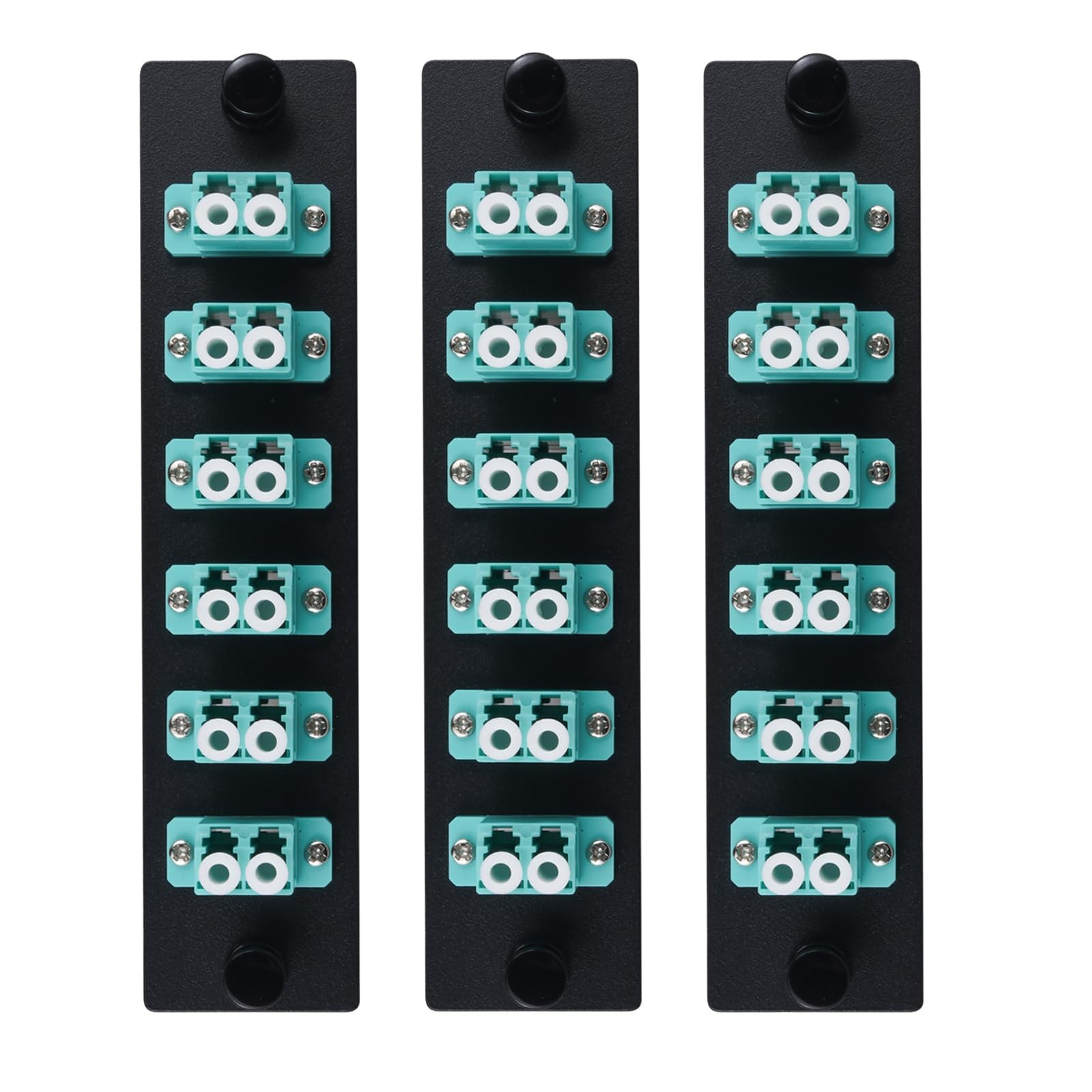 3PCS 12 Fiber OM3 Patch Panel, 6 x LC UPC Duplex Adapters, LGX Compatible