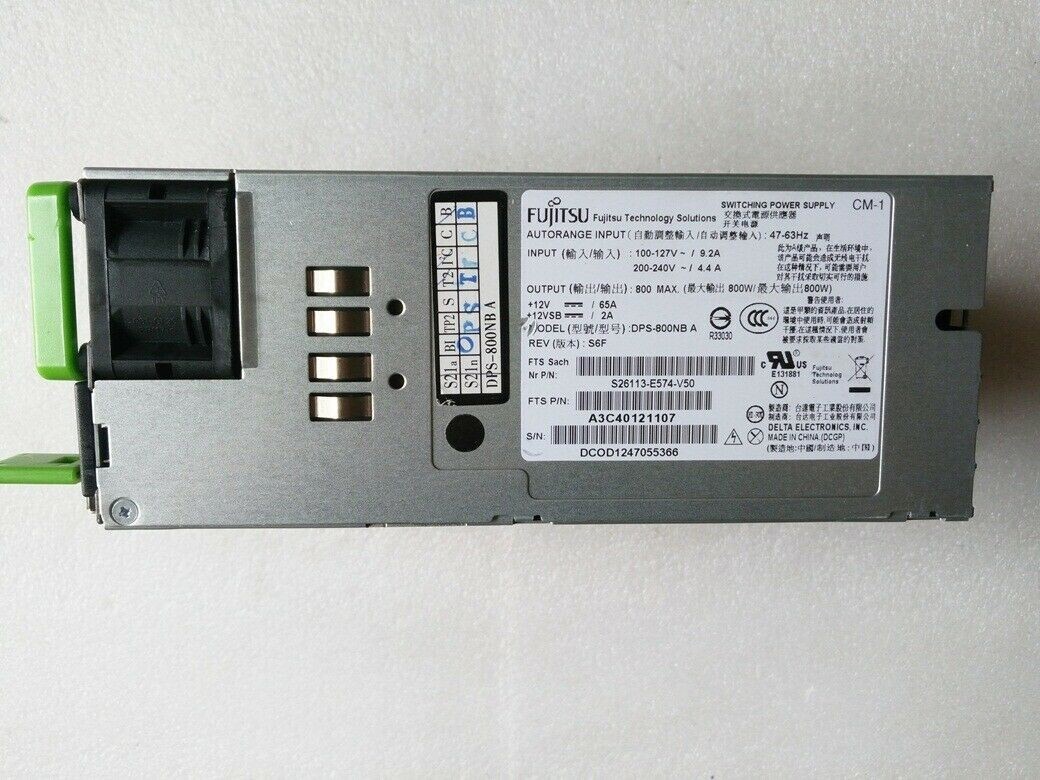 1pcs 800W Server Power DPS-800NB A S26113-E574-V50 for Fujitsu RX300 RX200 S7