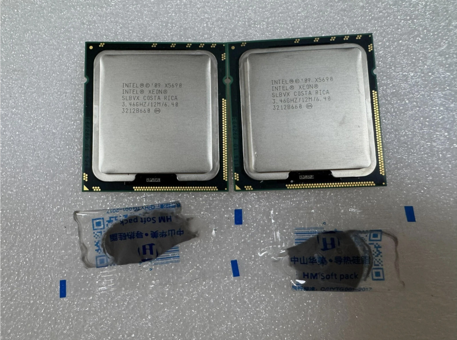 2pcs Matched Pair Intel Xeon X5690 SLBVX 3.46GHz 6.4GT/s 12MB 6 Core 1333GHz CPU