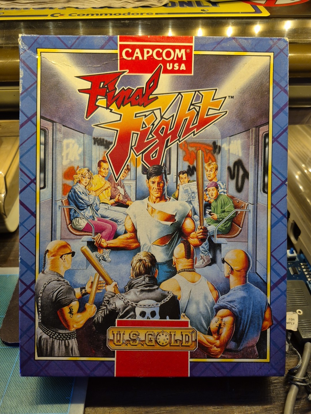 FINAL FIGHT GAME X COMMODORE 64 128 FLOPPY DISK C64 ORIGINAL BOX U.S.GOLD