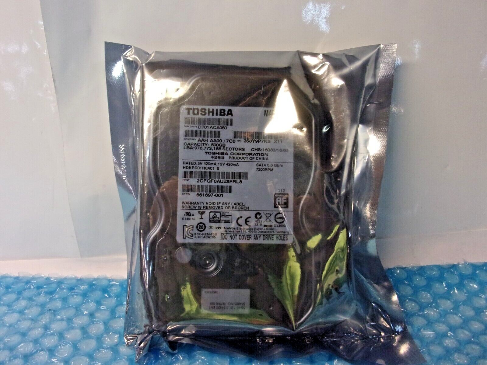 Toshiba DT01ACA050 500GB 7200 RPM 3.5" SATA 6.0 Gbs HDD Desktop Hard Drive