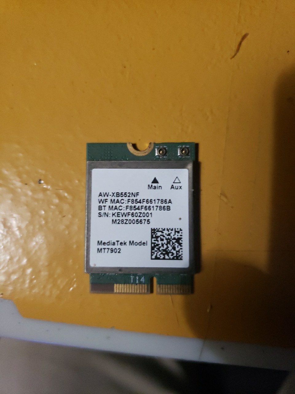 AW-XB552NF MediaTek MT7902 WIFI 6E Tri Band Bluetooth 5.2 802.11ax M.2 2230 OEM
