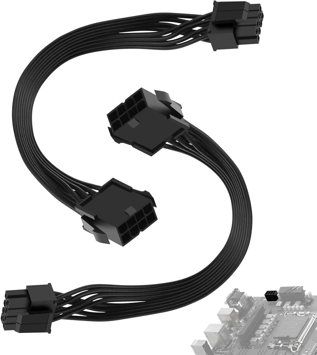 2 Pack CPU 8 Pin ATX Power Extension Cable, EPS 8 PIN Male (4+4) to 8 PIN