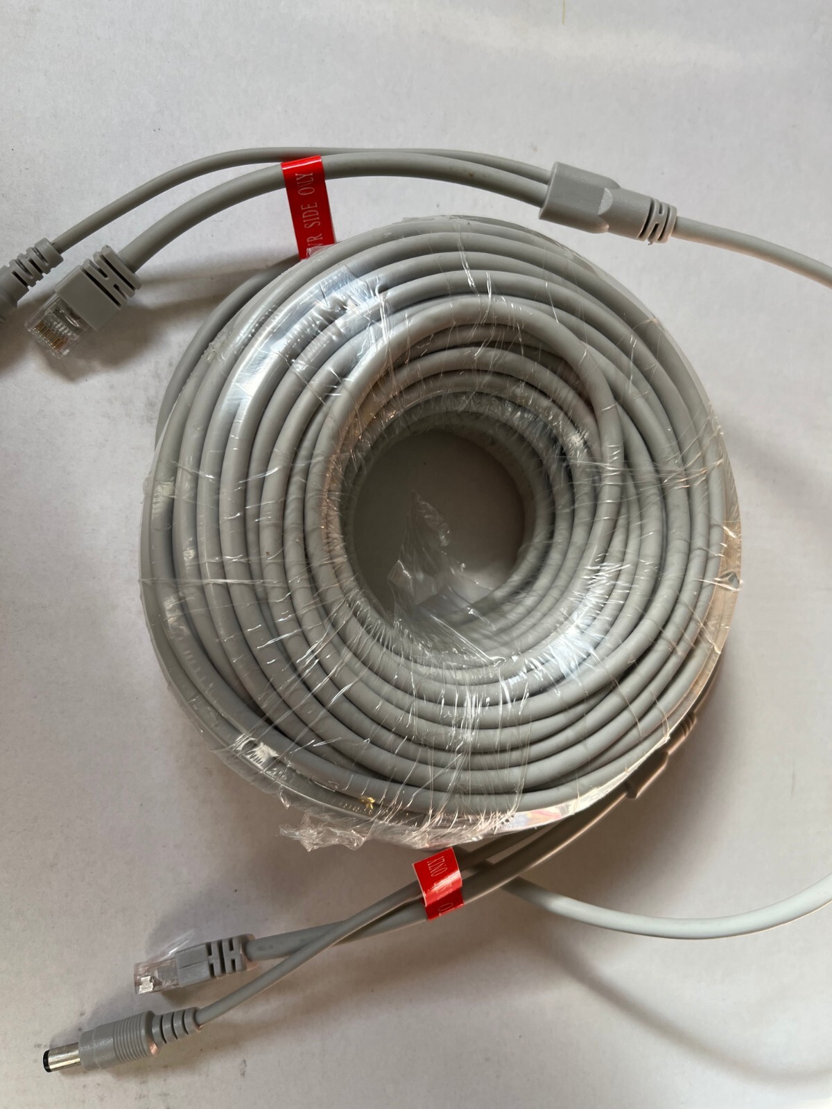 100-ft  Ethernet CCTV Cable, Cat 5 RJ45 + 2.1X5.5Mm DC Power Cord, for CCTV Sec