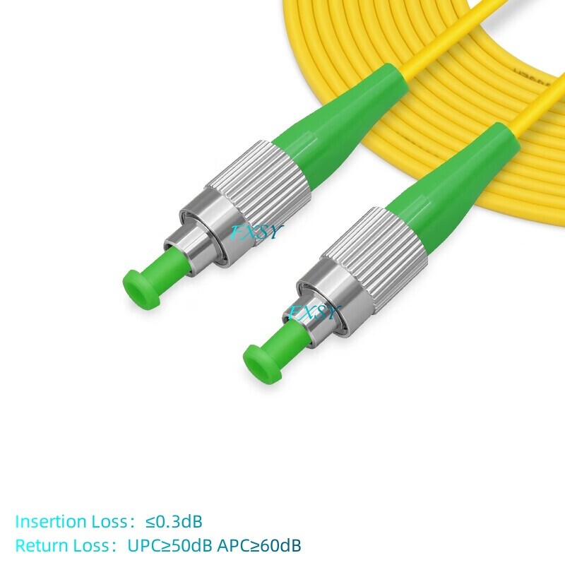 5Pcs 1m 2m 3m 5m FC/APC to FC/APC Single Mode OS2 Simplex Fiber Optic Patch Cord