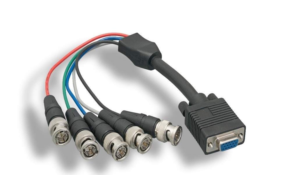 5 BNC-M to SUPER VGA HD15-F Cable 1FT