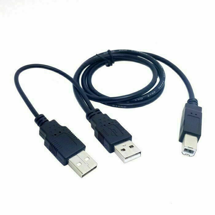 Cablecy Dual USB 2.0 Male to Standard B Male Y Cable 80cm for Printer & Scanner