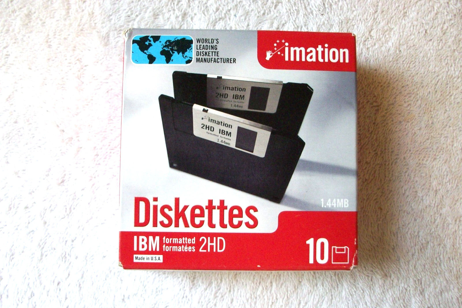 "Imation 1.44MB Diskettes 2HD 10 Pack / IBM Format"  New / 