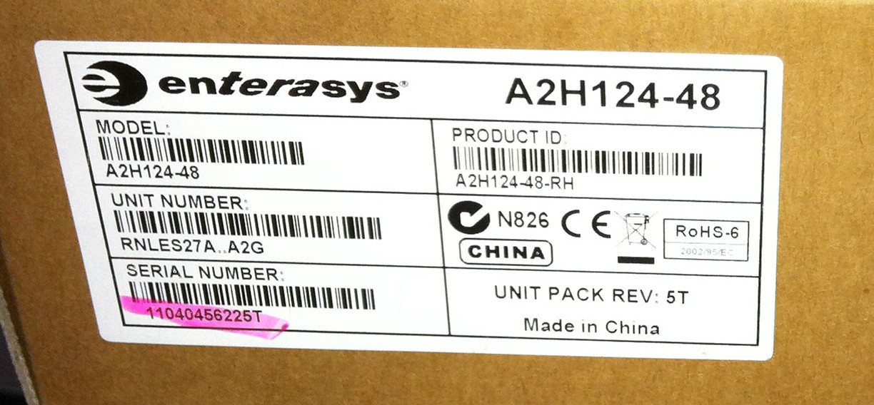 Enterasys SecureStack A2 A2H124-48 48-Ports External Switch Managed - New in Box