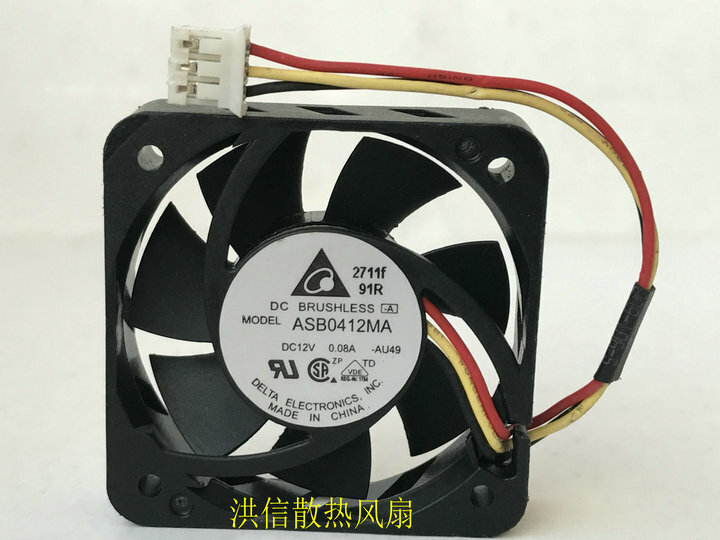 1 PCS Delta Fan ASB0412MA  DC 12V 0.08A  3 Pin 40*40*10mm  cooling fan