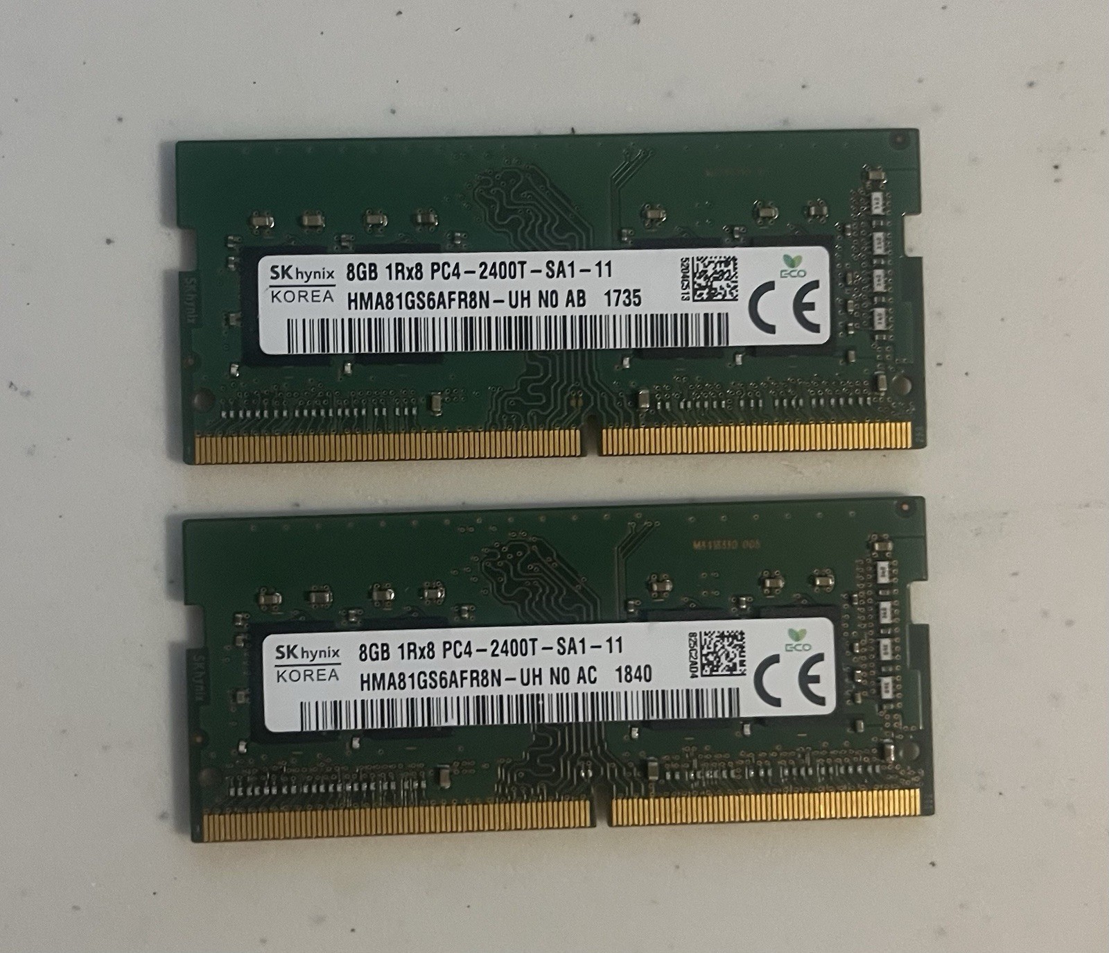 16GB (2x8GB) DDR4 2400MHz Laptop RAM PC4-19200 (2400T) SK Hynix 1Rx8 SODIMM