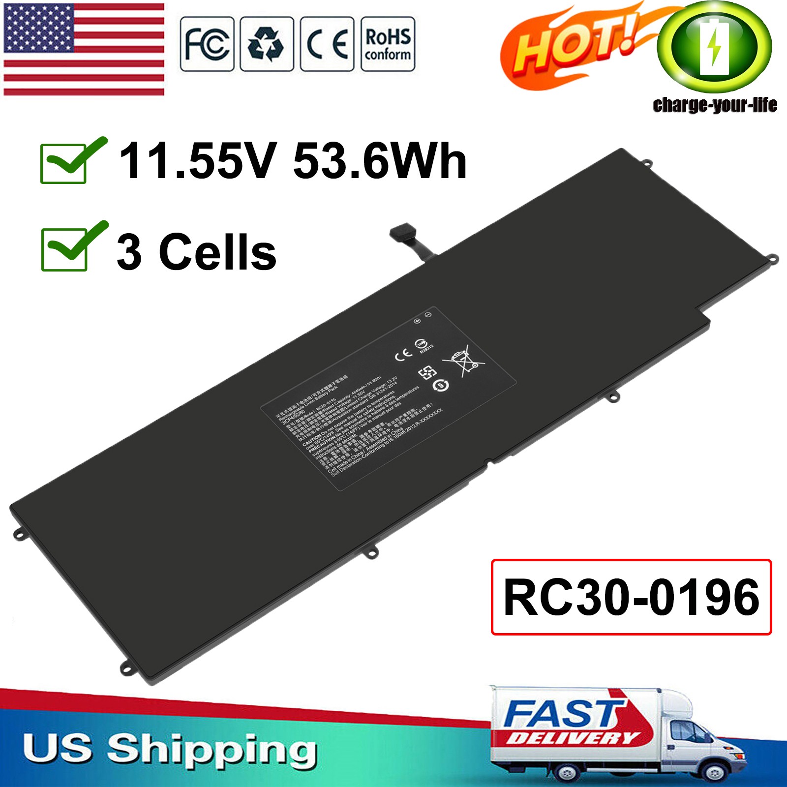 RC30-0196 Laptop Battery for Razer Blade Stealth 2016 v2 2017 i7-7500U RZ09-0239