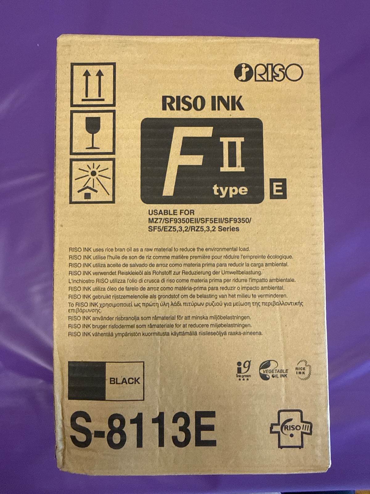 Riso S-8113-E Type 2 Black Ink Tubes New In Box